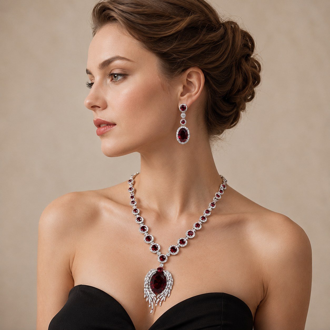 ChatGPT Image 2026年6月22日 20_47_57 (5) Pigeon Blood Pave Lucky Earrings - Image 1