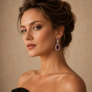 Pigeon Blood Pave Lucky Earrings - Image 5