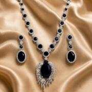Limited Edition | Wings of Midnight Light Sapphire Pave Set, For Those Who Shine On Their Own - Image 6