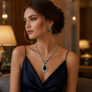 Limited Edition | Wings of Midnight Light Sapphire Pave Set, For Those Who Shine On Their Own - Image 7