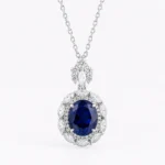 Deep Sea Tear Royal Blue Diana Style Necklace