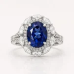 Royal Nocturne 3.76ct Oval Lab-Grown Sapphire Halo Ring