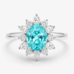 Ocean Crown Paraiba Cocktail Ring with a 4.923ct blue-green center stone