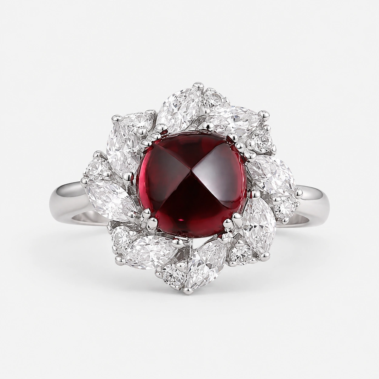 Garnet Grace natural garnet statement ring with a 3.32ct center stone