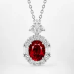 Crimson Devotion Ruby Halo Necklace
