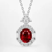 Crimson Devotion Ruby Halo Necklace