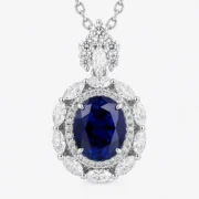 Deep Sea Tear Royal Blue Diana Style Necklace - Image 5