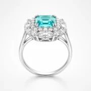 Paraiba Glow 4.198CT Lab-Grown Paraiba Halo Ring - Image 4