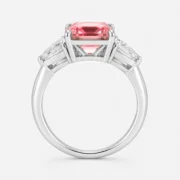 Sunset Dream Padparadscha Three-Stone Ring - Image 5