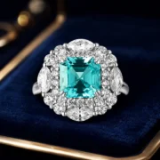 Paraiba Glow 4.198CT Lab-Grown Paraiba Halo Ring - Image 3