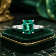 Emerald Realm Emerald-Cut Three-Stone Ring - Image 2