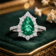Emerald Teardrop Ring - Image 2