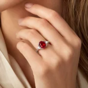 Emerald Cut Ruby Ring - Image 5