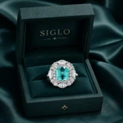 Paraiba Glow 4.198CT Lab-Grown Paraiba Halo Ring - Image 2