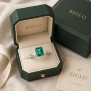 Emerald Realm Emerald-Cut Three-Stone Ring - Image 4
