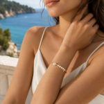 Baroque Pearl Metal Chain Bracelet With Star Charm (Gold Plated Vintage French Style)