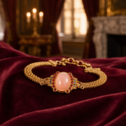 Rose Horizon · Gemstone Pink Crystal Woven Court Bracelet - Image 2