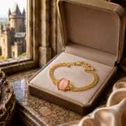 Rose Horizon · Gemstone Pink Crystal Woven Court Bracelet - Image 5