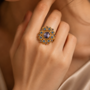 Violet Dusk Filigree Ring