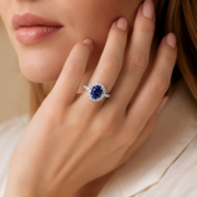 Diana Style Lab-Grown Sapphire Ring