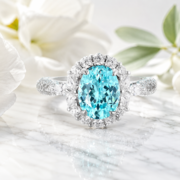 Sky Paradise Paraiba Diana Style Ring - Image 5