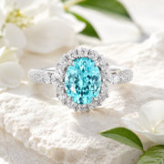 Sky Paradise Paraiba Diana Style Ring - Image 2