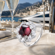 Scarlet Drop Sugarloaf Garnet Cluster Ring - Image 2