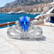 Blue Crown Cobalt Spinel Tiara Ring - Image 4