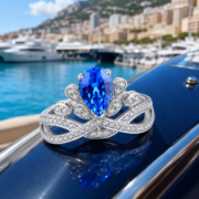 Blue Crown Cobalt Spinel Tiara Ring - Image 3