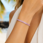 Purple Twilight Gradient Sapphire Tennis Bracelet - Image 3