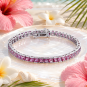 Purple Twilight Gradient Sapphire Tennis Bracelet - Image 6