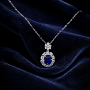 Deep Sea Tear Royal Blue Diana Style Necklace - Image 2