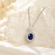 Deep Sea Tear Royal Blue Diana Style Necklace - Image 5
