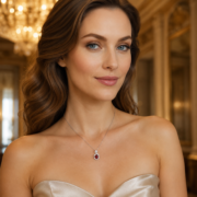 Crimson Devotion Ruby Halo Necklace - Image 5