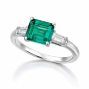 Emerald Realm Emerald-Cut Three-Stone Ring - Image 4