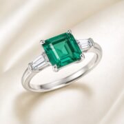 Emerald Realm Emerald-Cut Three-Stone Ring - Image 3