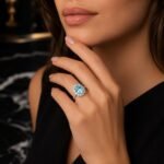 Neon Sea Oval Halo Paraiba Ring
