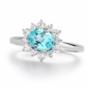 Neon Sea Oval Halo Paraiba Ring - Image 2