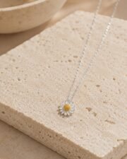 Daisy Glow S925 Sterling Silver Pavé Daisy Necklace - Image 3