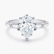 3ct Pear Cut Teardrop Lab-Grown Diamond Ring - Image 3