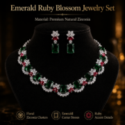 Rectangle Cut Cubic Zirconia Necklace Earrings Set | Luxury Formal Banquet Jewelry - Image 6