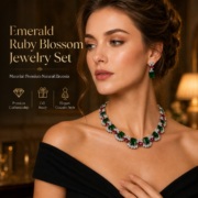 Rectangle Cut Cubic Zirconia Necklace Earrings Set | Luxury Formal Banquet Jewelry - Image 4