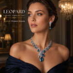 Vintage Leopard Animal Oval Cubic Zirconia Necklace & Earrings Set, 4 Colors 18K Gold & Silver Plated Luxury Statement Jewelry For Wedding Gala Banquet