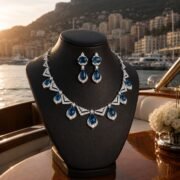 Imperial Cascade 4-Color Zirconia Necklace & Earrings Set - Image 3