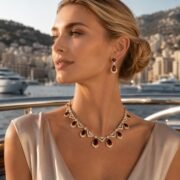 Imperial Cascade 4-Color Zirconia Necklace & Earrings Set - Image 6