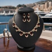 Imperial Cascade 4-Color Zirconia Necklace & Earrings Set - Image 7
