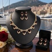 Imperial Cascade 4-Color Zirconia Necklace & Earrings Set - Image 8