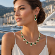 Vintage Art Deco Teardrop Natural Zircon Jewelry Set, 18K Gold & Silver Plated Geometric Halo Necklace & Drop Earrings, Diamond Equivalent Luster Natural Gem Sentimental Jewelry For Wedding Gala Milestone Moments - Image 12