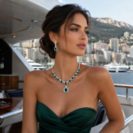 4-Color Octagon Halo Rectangle Natural Zircon Fine Jewelry Set (Pave Necklace + Linear Drop Earrings)