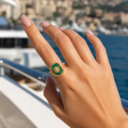 Malachite Green Sunflower Lucky Ring - Image 3
